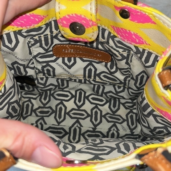 Rebecca Minkoff colorful yellow/pink mini crossbody bag purse designer rare HTF - Picture 9 of 16